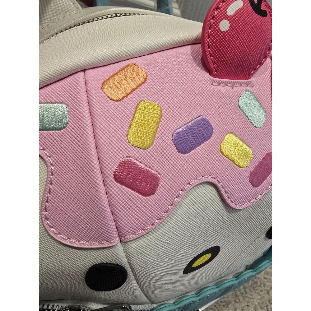 Loungefly Sanrio Hello Kitty Cupcake Mini Backpack Blue Pink Vegan Leather NWT - Picture 5 of 6